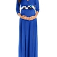 thumbnail image 1 of QJUHUNG [Arrivée Rapide] Superbe Robe Maxi de Maternité à Fleurs - Robes pour Femmes Enceintes avec Encolure en V Froncée, Ceinture Enveloppante et Design Prêt pour Séance Photo - Parfait pour Baby Shower et Prénat, 1 of 7
