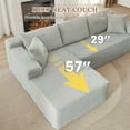 thumbnail image 4 of Muumblus Modular Sectional Sofa, Oversized L-Shape Cloud Couch, Modern Corduroy Sleeper Couches for Living Room, No Assembly Required, Light Grey (Left Facing Chaise), 4 of 11