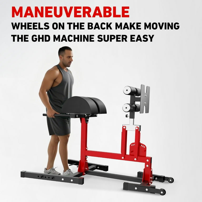 syedee Adjustable Glute Ham Developer Machine, 800lbs