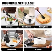 Vesteel 35PCS Mixing Bowls with Lids Set, Stainless Steel Nesting Salad Prep Bowls Attach with 3 Graters & Kitchen Utensils for Mixing Serving Grating, Size 4.5/3.5/3/2.5/1.5/1.2/0.7 QT, Black