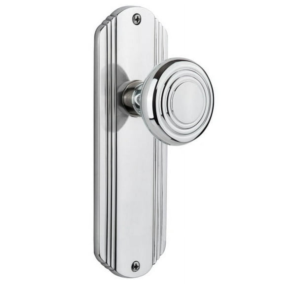 Nostalgic Warehouse Decdec_Psg_238_Nk Vintage Art Deco Solid Brass Passage Door Knob Set -