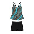 thumbnail image 6 of 2 Piece Tankini Swimsuits for Women Strappy Swimwear with Boyleg Shorts Modest Bathing Suits Plus Size, 2XL Multicolor, 6 of 7
