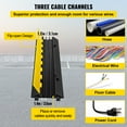 thumbnail image 4 of KFFKFF 3 Channel Rubber Cable Protector Ramp 1.2 x 1.2 inch Channel Heavy Duty Cable Wire Cord Cover Ramp Speed Bump Driveway Hose Cable Ramp Protective Cover, 4 of 9