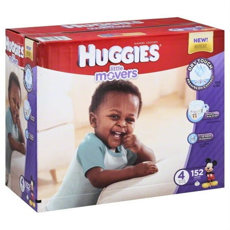 HUGGIES Little Movers Diapers Step 4, Economy Plus, 152 ct