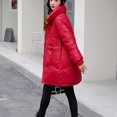 thumbnail image 4 of Vedolay Womens Hooded Parka Coat Plus Size Business Casual Long Fall Coat Red,L, 4 of 5