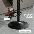 thumbnail image 5 of HOMCOM Counter Height Bar Stools Set of 2, Height Adjustable Swivel Barstools with Footrest and Tufted Back, Linen Fabric Bar Chairs, Brown, 5 of 9