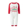 thumbnail image 2 of Christmas Family Pajamas Matching Set, Long Sleeve Letters Print T-shirt with Plaid Pants Sleepwear Loungewear, 2 of 6