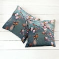 thumbnail image 6 of Ambesonne Nature Throw Pillow Cover 2 Pack, Blooming Sakura Flowers, 18", Pale Pink Orange, 6 of 7