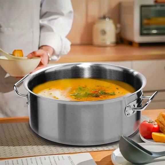 23L Stainless Steel Stock Pot 18/10 - Large Capacity Stockpot for Soup, Stews, Boiling - Durable Kitchen Cookware
