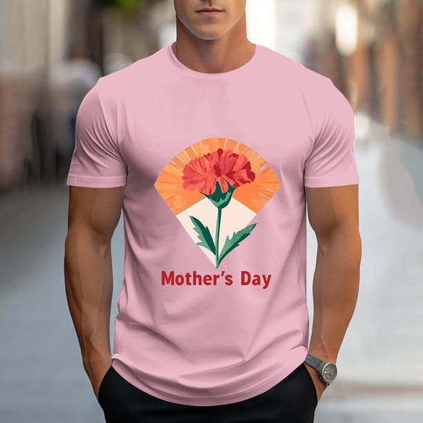 Tops para hombre, blusas y camisas de cuello redondo y manga corta para hombre, camisetas deportivas con estampados casuales para el Día de la Madre, blusas de cuello redondo y manga corta, blusas de