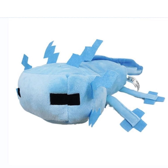 Pixel Blue Axolotl Plush Toy 11.5" - 8-Bit Sandbox Game Soft Stuffed Animal for Gaming Room, Desk & Bedroom Decor - Washable Stress Relief Gamer Gift for Teens & Adults