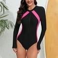 thumbnail image 2 of Turilly Womens Swimsuits Swimsuit Women Long Sleeve Diving Suit Siamese Summer Beach Surfing Swimwear, 2 of 7