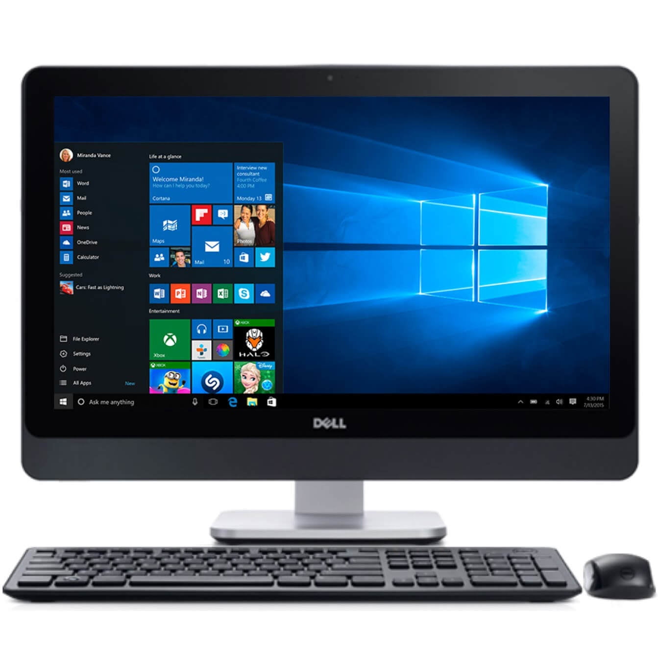 Refurbished Dell Optiplex 9020 23" All In One Desktop Computer Intel i5-4570S 8GB 500GB W10P by Dell