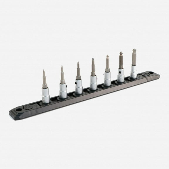 Wiha 71797 7 Piece Ball End Hex Metric Bit Socket Rail Set