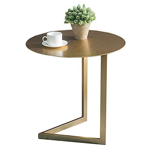 Chunlan Table d'Appoint en Métal, Table de Chevet en Forme de C, Table Basse pour Salon Chambre Balcon, Table à Manger, 5050 cm