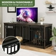 thumbnail image 5 of Uforic 71-Inch Heavy Duty Dog Crate Furniture with 4 Dog Bowl,Double Dog Kennel Furniture for Dog Cage Table - Black Oak, 5 of 9