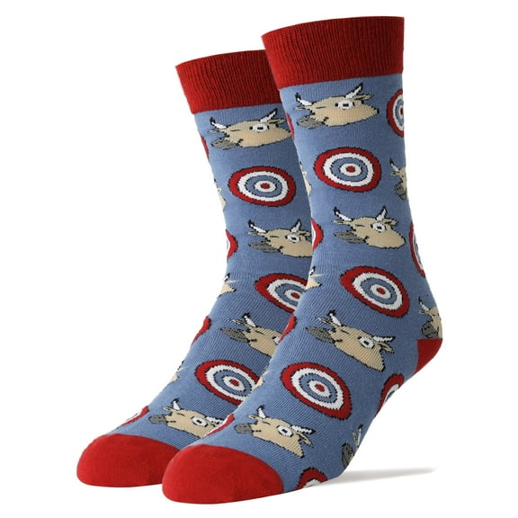 OoohYeah Men's Novelty Crew Socks, Funny Fashion Cotton Socks, Bulls Eye, One Size