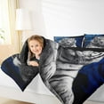 thumbnail image 4 of Manfei Wild Tiger Pattern Queen Comforter Set,Rustic Farmhouse Cabin Bedding Sets,Blue Gray Bedding Comforter Set For Boys Kids,Super Cozy Room Decor Reversible,3pcs, 4 of 8