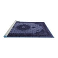 thumbnail image 2 of Ahgly Company Machine Washable Indoor Round Medallion Blue Traditional Area Rugs, 6' Round, 2 of 4