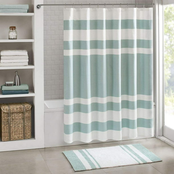 Home Essence Farmhouse Green White, Best Color Shower Curtain