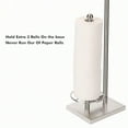 thumbnail image 5 of Toilet Paper Holder with Tray at The Top Heavy-Weighted Stainl Steel Base No Wobbly Freestanding Toilet Paper Rolls Stand Hold Extra 3 Paper Rolls On The Base Brushed Nickel, 5 of 9