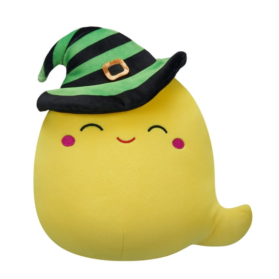 Squishmallows Official 5 inch Miss Chatty the Neon Yellow Ghost with Witch Hat - Child's Ultra Soft Plush Toy