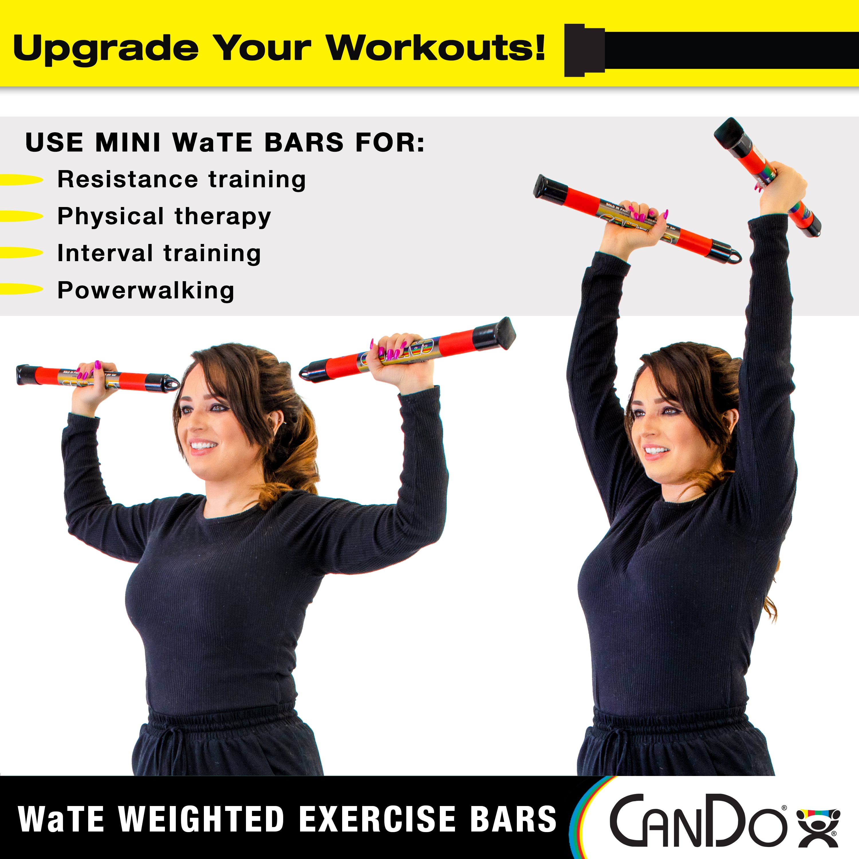 Cando Mini Wate Bar Pair, 14" Length