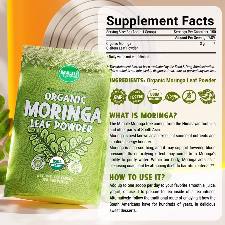 Micro Ingredients Matcha & Moringa Powder Bundle - 1lb Matcha + 2lb Moringa, Culinary Grade Superfood