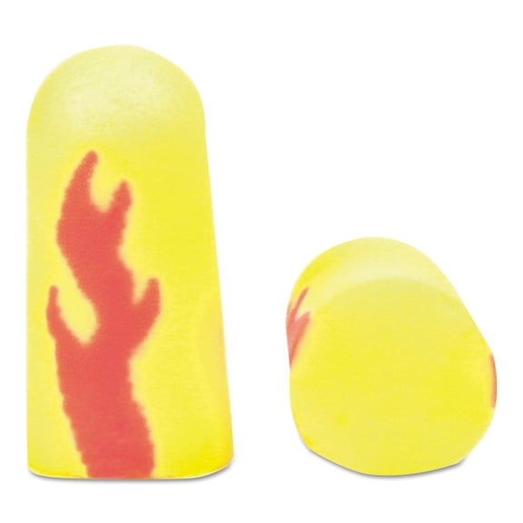 3M E A Rsoft Blasts Foam Earplugs for Comfortable Noise Reduction, Yellow Neon/Red Flame, 200 Pair