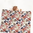 thumbnail image 2 of Picia Starfish Shell Pattern Baby Soft Dot Blanket with Silky Satin Backing Baby Gifts for Boys and Girls (30" x 40"), 2 of 9