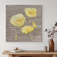 thumbnail image 2 of wall26 Canvas Print Wall Art Yellow Wood Effect Poppy Nature Plants Wood Panels Modern Art Farmhouse/Country Colorful Multicolor Warm for Living Room, Bedroom, Office - 12"x12", 2 of 5