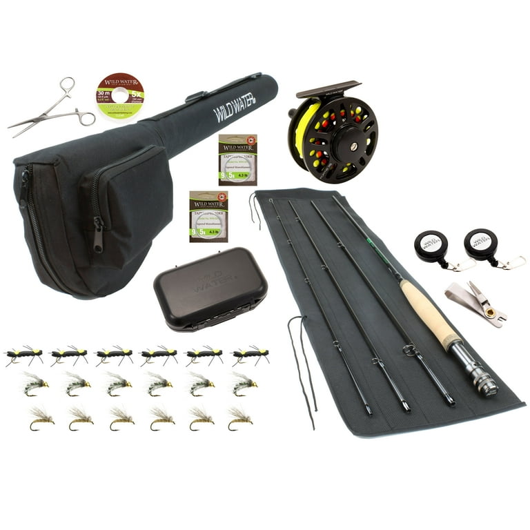 Wild Water Fly Fishing, 9 Foot, 3 and 4 Weight Rod and CNC Reel, Combo Kit  