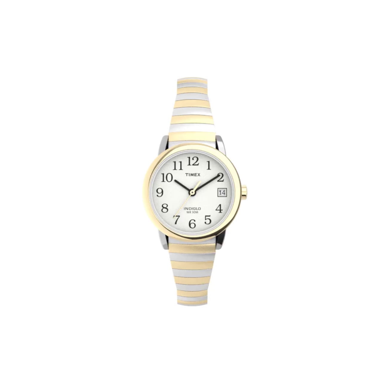 Timex Women's Easy Reader 25mm Watch – Two-Tone Case White Dial with  Tapered Expansion Band 