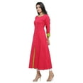 thumbnail image 3 of Yash Gallery Women's Cotton Slub Embroidered Anarkali Kurta (Pink), 3 of 5