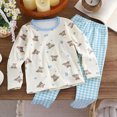 thumbnail image 2 of NOLDARES Little Boys Girls Pajamas 2 Pieces Long Set Sleepwear Kids Pjs Toddler Winter Clothes(H127-Sky Blue), 2 of 9