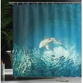 thumbnail image 4 of Ambesonne Fish Shower Curtain, Animals Teal Wildlife, 69"Wx84"L, Teal Beige, 4 of 5
