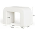 thumbnail image 2 of Modern Vanity Stool, Upholstered Ottoman, Arched Footstool, Sofa Footrest, Fully Assembled, White, 2 of 7