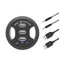 thumbnail image 1 of USB Hub USB 2.0 Desktop Grommet USB 2.0 Hub Audio Desk Mount Adapter 3 Port Mount in Desk Multi USB 2.0 Ports, 1 of 5