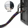thumbnail image 2 of WIRESTER 2 Pack Cable Management Sleeves, 17.7" Zipper Cord Organizer & Wire Hider for TV/PC – Neon Game Controllers Pattern, 2 of 6