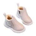 thumbnail image 6 of BXJX Girls Ankle Boots, Round Toe Fleece Lined Warm Slip-Resistant Kids Short Boots Beige Size 7 Toddler, 6 of 7