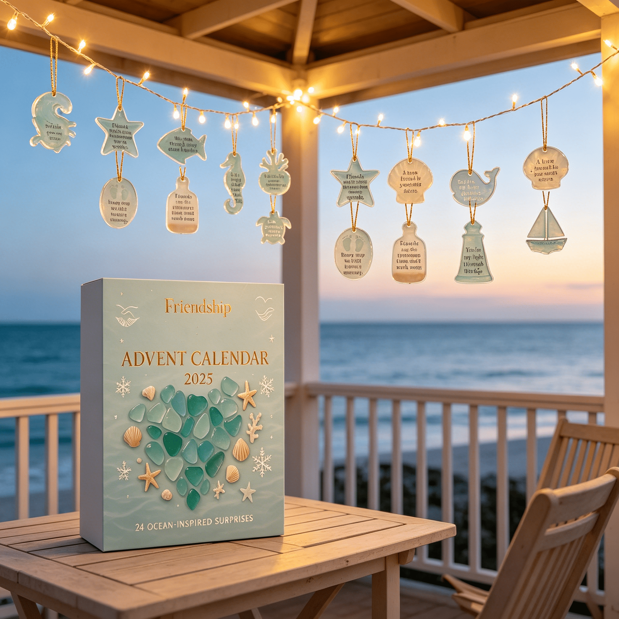 BESTSKY 2026 New Sea Glass Advent Calendar Marine Life Advent Calendar and Friendship Advent Calendar for Ocean Lovers Kids&Collectors