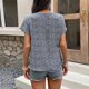 thumbnail image 5 of Camiseta informal con estampado de leopardo de manga corta con cuello en V para mujer de verano Fridja  zx3344, 5 of 5