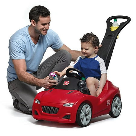 Cruiser Car Ride Interactive Features Movable Steering Wheel Push Car Sport Red