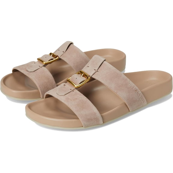 Franco Sarto Women's Braxton Two Strap Slide Sandal Porcini Beige 10M