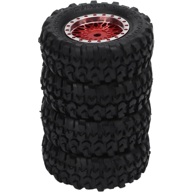 RC Car Wheels And Tires, Exquisite Craftsmanship Environmentally Friendly Aluminum Alloy 1/16 RC Wheel Hub Set For Remote Control Vehicle Red