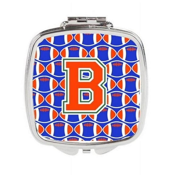 Letter B Football Green - Blue & Orange Compact Mirror