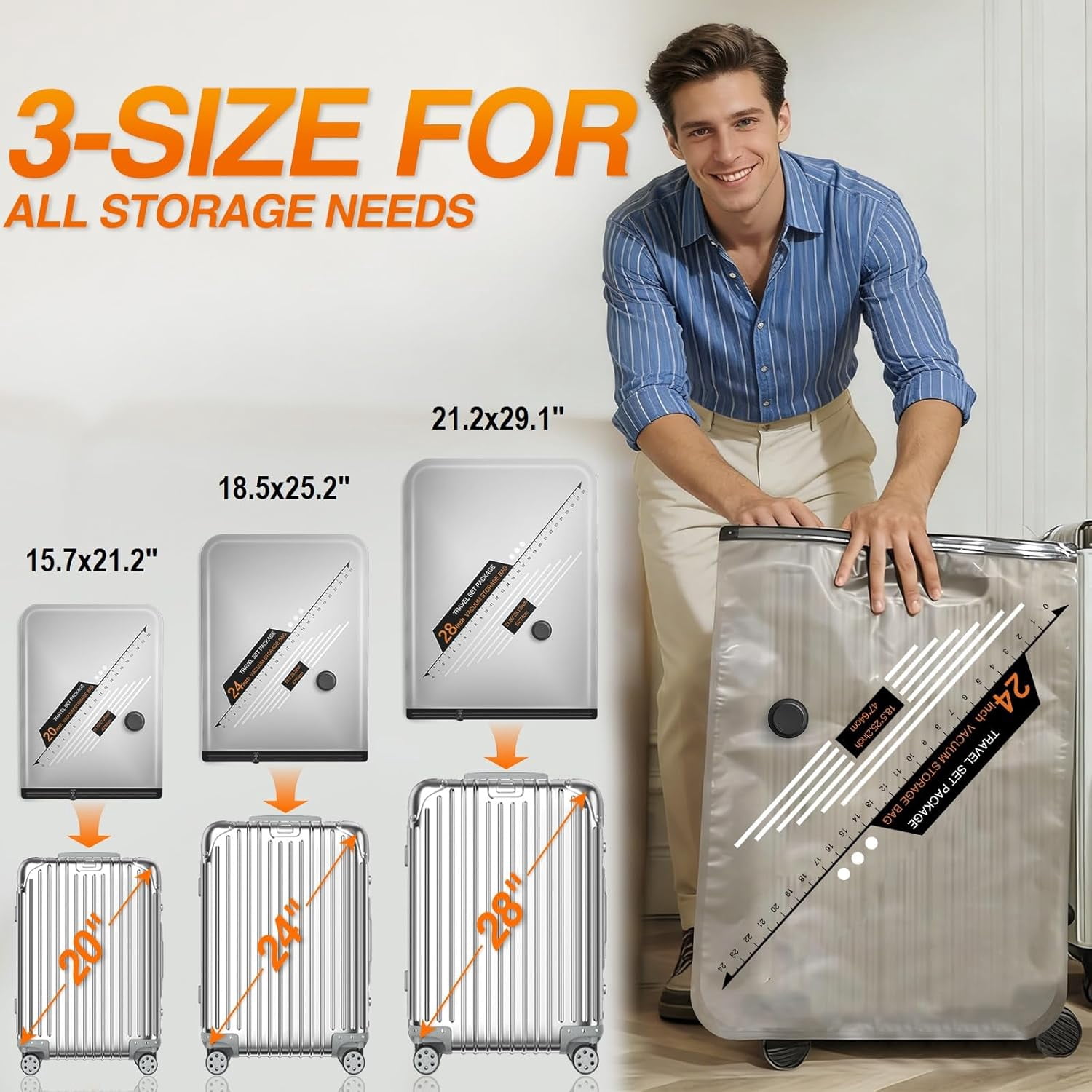 Travel Vacuum Bags with Cordless Electric Pump, 12 Pack Space Saver Storage Bags, Seal for Clothing, Compression Packing Cubes Luggage Suitcase