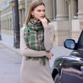 thumbnail image 5 of Bufanda clásica suave y lujosa de cachemira a cuadros para invierno, cálida, para hombres y mujeres, chales largos, bufandas de rejilla, suaves y ligeras, 5 of 5