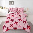 thumbnail image 2 of Erosebridal Kids Red Ribbon Bedding Toddler Comforter Set, Cute Bow Down Comforter, Cartoon Bow-tie Decor, Reversible 2pcs, 2 of 7