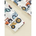 thumbnail image 6 of Newborn Baby Boy Girl Farm Outfit Short Sleeve Tractor Print Romper +Long Pants +Hat 3Pcs Country Clothes Set, 6 of 7